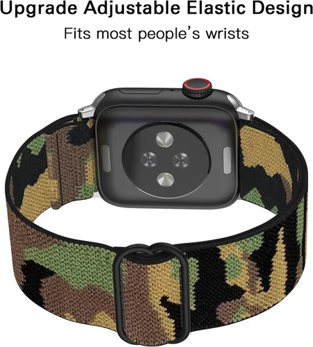 Miniatura 3 de Correas elásticas de nylon en bucle para Apple Watch 42mm 44mm, ajustables, con elásticos suaves, compatibles con Apple Watch SE, iWatch Series