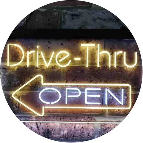 Miniatura 16 de ADVPRO Drive Thru Open Flecha Izquierda Señal de neón LED de doble color, azul y rojo, 24 x 16 pulgadas st6s64-i3827-br