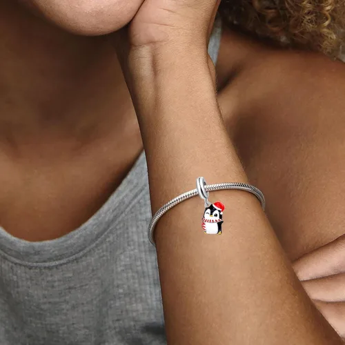 Miniatura 4 de QeenseKc Muñeco de nieve de Navidad, elfo, ciervo, dulce pan de jengibre, abalorio de invierno para pulsera Pandora