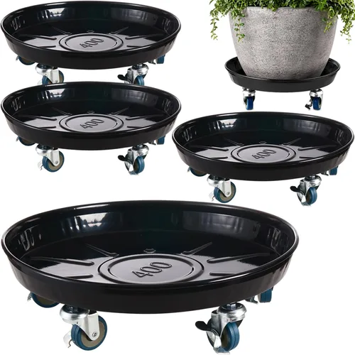 Miniatura 19 de Planterhoma 3 paquetes de 13 pulgadas de metal para plantas con ruedas, soporte rodante grande para plantas de hierro resistente, ruedas