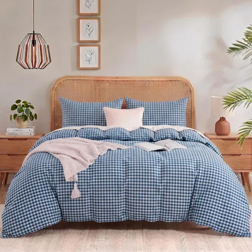 Miniatura 9 de NEXHOME PRO Funda de edredón Twin XL 100% algodón lavado, transpirable, duradera, texturizada, similar al lino, juego de ropa de cama para el hogar
