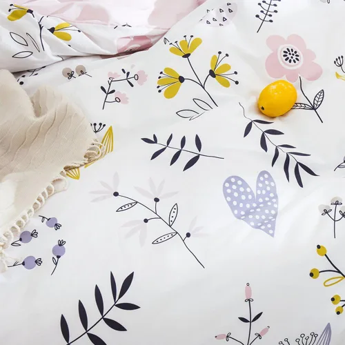Miniatura 4 de OTOB - Juego de funda de edredón y 2 fundas de almohada, 100% algodón, diseño floral
