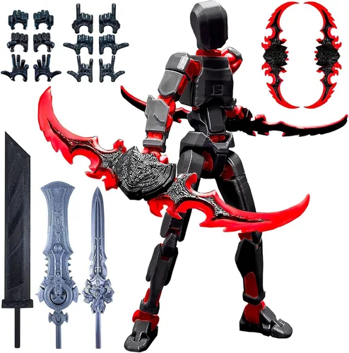 Miniatura 9 de altuco Juego de figuras de acción T13, figuras de acción Titan 13 con múltiples accesorios, relleno de calcetín de Navidad para niños (dorado)