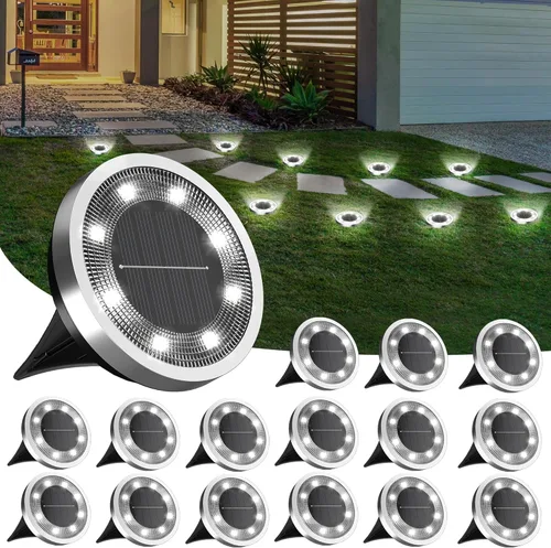 Miniatura 9 de INCX Solar Ground Lights, 10 Pack Solars Light Outdoor Waterproof, Solar Garden Lights Landscape Lighting for Patio Pathway Lawn Yard Deck Driveway