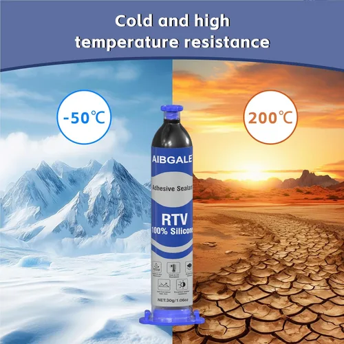 Miniatura 6 de RTV - Sellador adhesivo de silicona 100% negro, sellador aislante de silicona impermeable para parabrisas, puertas, placas de circuito, sensores