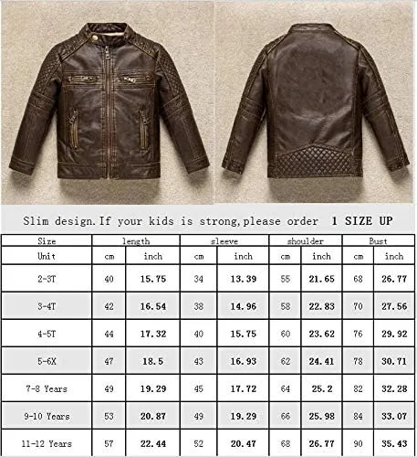 Miniatura 2 de BUDERMMY Boys Motorcycle Jacket Faux Leather Jackets for Kids Coats for Costume Party Waterproof
