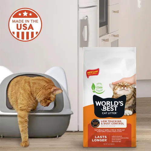 Miniatura 5 de WORLD'S BEST - Arena para gatos de mejor calidad en el mundo, bajo rastro y control de polvo, para varios gatos, sin perfume, 8 libras