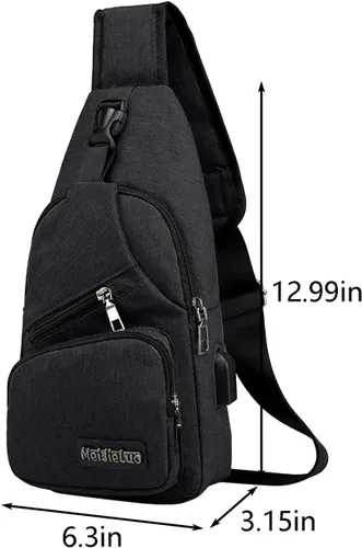 Miniatura 6 de Bolso bandolera pequeño, bolso cruzado en el pecho, mochila multiusos para mujeres y hombres, bolsa de viaje con correa