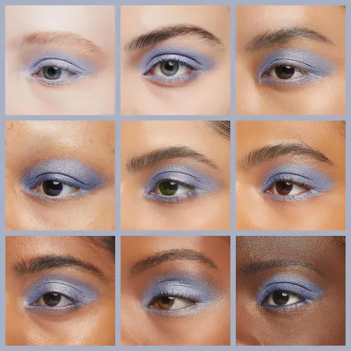 Miniatura 3 de Pure Ziva Sombra de Ojos Vegana Individual de Polvo Prensado Brillante Azul Claro Gris Plateado; Sin Talco, Parabenos y Libre de Crueldad Azul