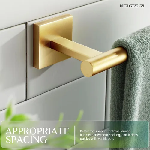 Miniatura 6 de KOKOSIRI Toallero de 12 pulgadas para baño, toallero de mano, toallero, anillo de toalla de oro cepillado B4005BG-L12+B3008BG