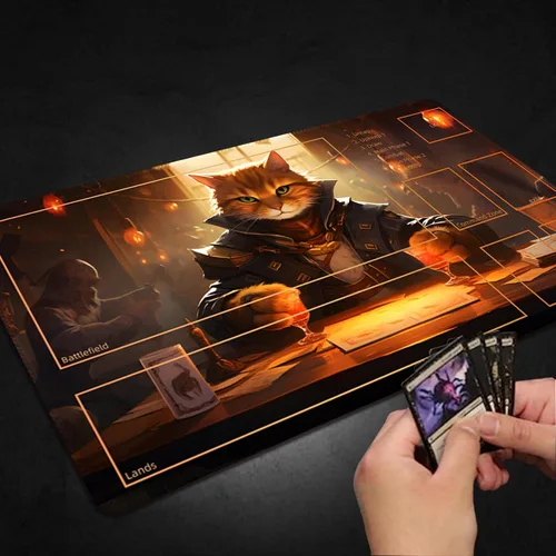 Miniatura 5 de Tapete de juego para MTG con bolsas de almacenamiento gratis, tapete de juego de 24 x 14 pulgadas TCG y alfombrillas de juego de mesa para cartas