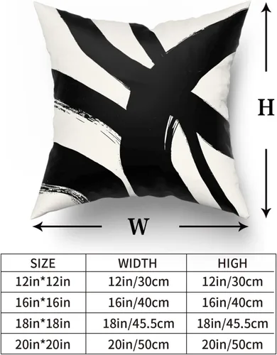 Miniatura 2 de Juego de 4 fundas de almohada abstractas de color negro y beige de 16 x 16 pulgadas, modernas fundas de cojín a rayas para sala de estar, sofá