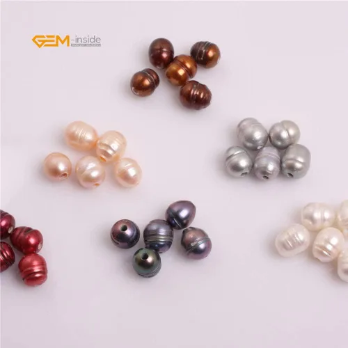 Miniatura 4 de GEM-Inside - Perlas de agua dulce cultivadas rosadas de 0.079 a 0.394 pulgadas, cuentas sueltas de agujero grande para fabricación de joyas, 10