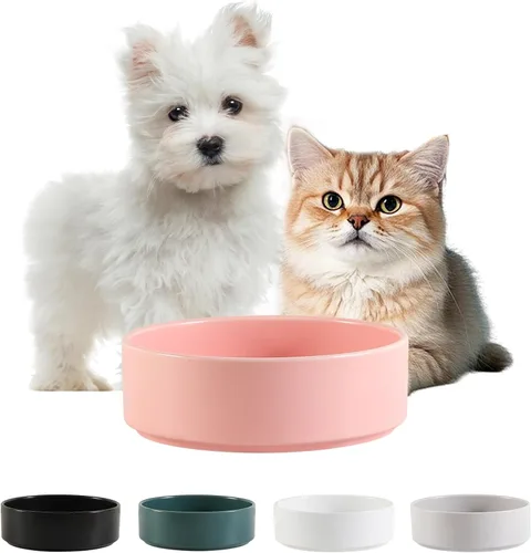 Miniatura 15 de Cuenco de cerámica para perros para comida y agua, cuenco comedero para mascotas para perros y gatos pequeños, plato de alimentación de cerámica