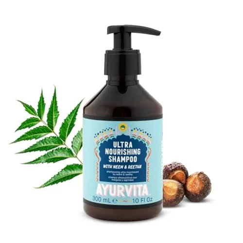 Champú nutritivo para mujeres y hombres, cuidado del cabello ayurvédico natural de Neem & Reetha, anticaspa, fórmula suave de crecimiento diario,