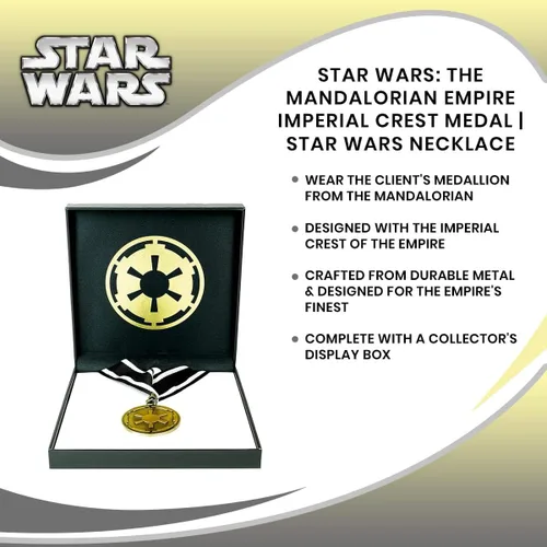 Miniatura 7 de Star Wars Medalla de la cresta imperial del Imperio Mandaloriano Collar de Star Wars