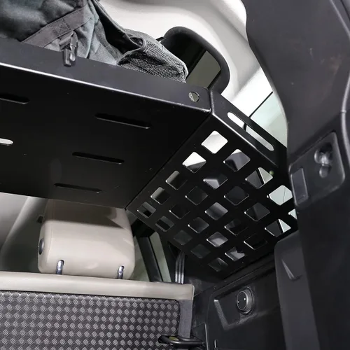 Miniatura 5 de YIWANG Organizador de cesta de almacenamiento para maletero de automóvil de aleación de aluminio negro para Land Rover Defender 110 2020-2022