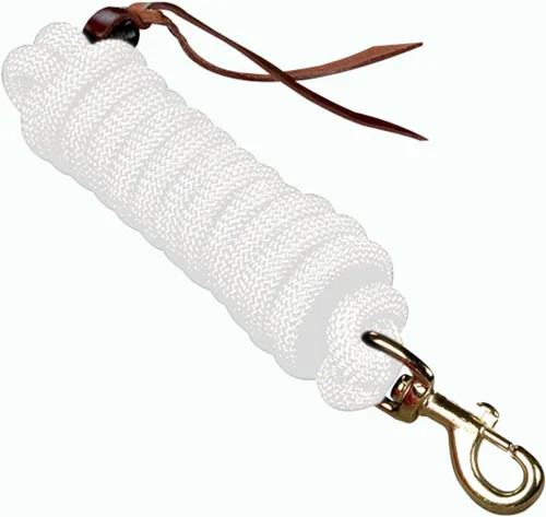 Miniatura 4 de Hamilton Cowboy - Cuerda trenzada de polietileno para entrenamiento de caballos con botón de cuero y broche de perno, 10 pies de largo por 5/8