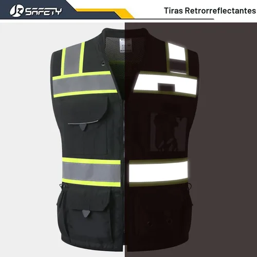 Miniatura 4 de JKSafety Hi-Vis Chaleco de seguridad unisex para topógrafos de alta visibilidad, resistente, con bolsillos internos, cumple con las normas ANSI/ISEA