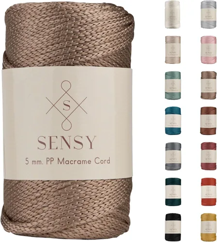 Miniatura 64 de Sensy - Cuerda de poliéster prémium de 0.197 in, 104 yardas, 100% polipropileno, cordón de macramé de 0.197 in, cuerda de ganchillo para bolsa