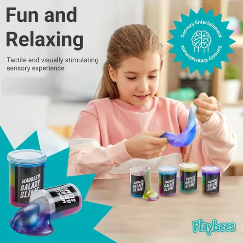 Miniatura 5 de Slime de unicornio de galaxia marmolada – Paquete de 12 – Kit de unicornio cósmico para estimulación sensorial y juego creativo, regalo perfecto