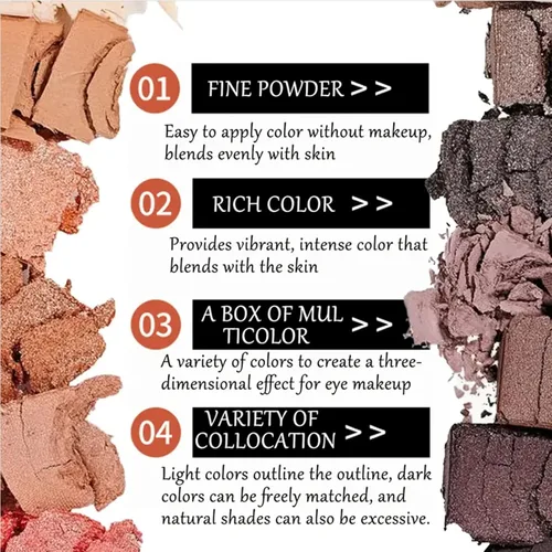 Miniatura 6 de Paleta de Sombras de Ojos de 12 Colores Maquillaje Colores Nude Naturales Nude Mate Shimmer Brillo Glitter Pigmento Conjunto de Paletas de Sombra