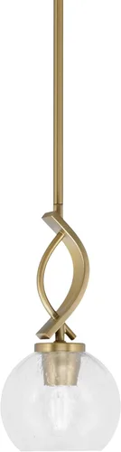 Miniatura 11 de Toltec Lighting Cavella Stem Colgado Mini colgante, acabado grafito, vidrio de muselina blanca de 4 pulgadas