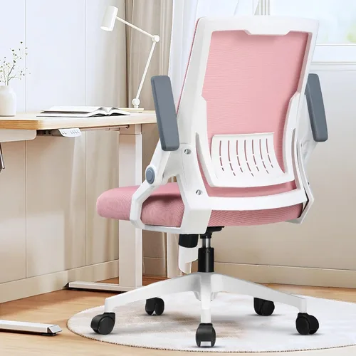 Miniatura 8 de GTPLAYER Silla de oficina ergonómica con reposabrazos abatibles, silla ejecutiva para computadora en casa, malla transpirable y cómodo soporte Negro