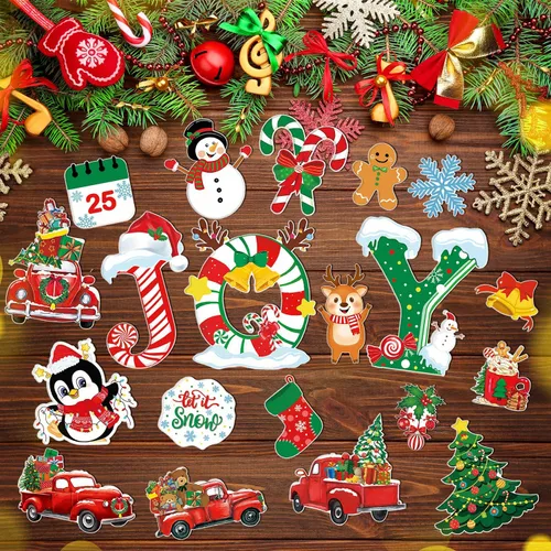 Miniatura 2 de 20 imanes de Navidad para nevera, imanes de decoración de puerta de garaje de Navidad, imanes magnéticos decorativos para nevera para automóvil
