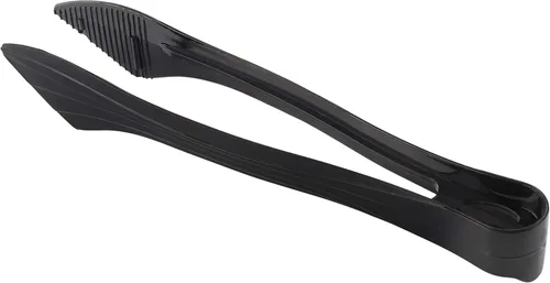 Miniatura 6 de PARTY BARGAINS Pinzas de plástico negro de 8.5 pulgadas para servir, paquete de 6, pinzas de cocina desechables y reutilizables para fiestas