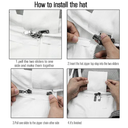 Miniatura 6 de Luwint Trajes de apicultura ventilados de cuerpo completo para niños, traje de apicultor de abeja a prueba de picaduras con guantes protectores