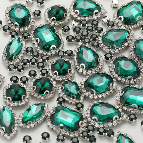 Miniatura 13 de Diamantes de imitación dorados, Choupee Diamantes de imitación para coser, Gemas de vidrio para coser, Joyas para ropa, manualidades de ropa, Garra