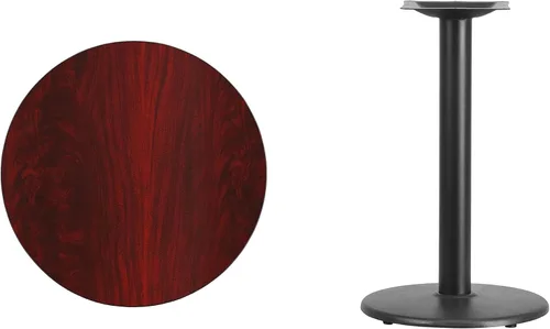 Miniatura 4 de Flash Furniture Mesa laminada negra redonda de 24" con base redonda de altura de mesa de 18