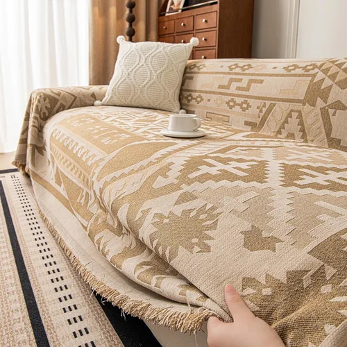 Miniatura 63 de ROOMLIFE Manta Funda Azteca Bohemia para Sofá, Decoración del Hogar Estilo Granja, Fundas de Sofá para Loveseat, Sofás de 2/3 Cojines, Apta