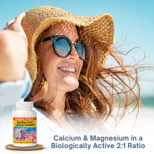 Miniatura 6 de 90 cápsulas de calcio coral de 1500 mg - Salud ósea - 72 minerales traza, calcio, magnesio y vitamina D3 - Desarrollado por Bob Barefoot