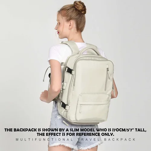 Miniatura 9 de WONHOX - Mochila grande, aprobada para vuelo, unisex, para viajes, trabajo, negocios o laptop, A2-beige A20-beige