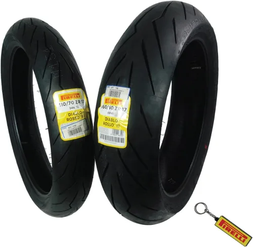 Miniatura 21 de Pirelli Diablo Rosso III 110/70ZR17 54W - Neumático delantero de motocicleta de alto rendimiento, duradero y confiable para bicicletas deportivas