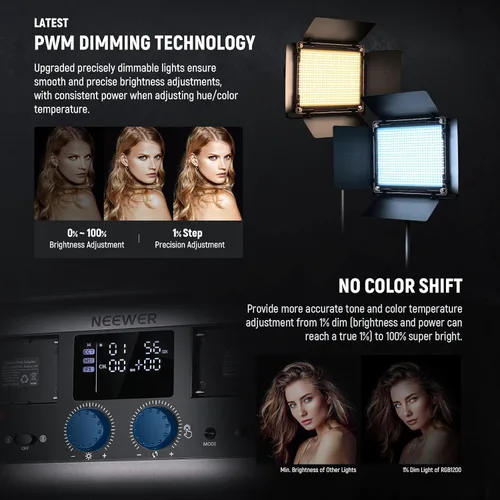 Miniatura 3 de NEEWER RGB1200 Panel de iluminación de vídeo LED RGB con control APP/2.4G, iluminación de fotografía de estudio de 60W 22000Lux@0.5m/1%