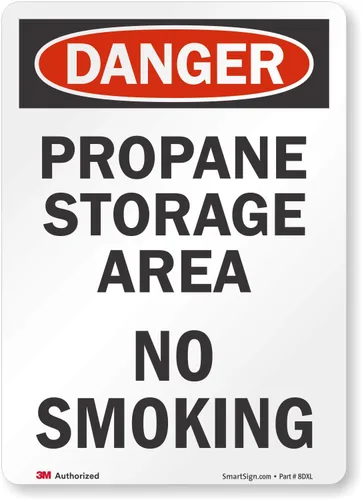 Miniatura 2 de SmartSign Cartel "Danger - Área de almacenamiento de propano, no fumar" 10" x 14" aluminio reflectante 3M