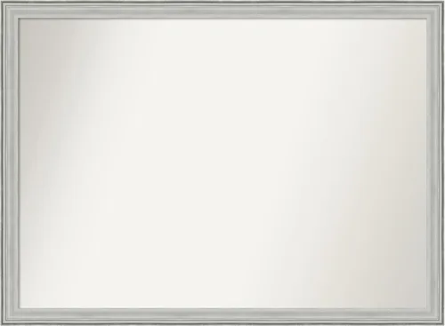 Miniatura 193 de Amanti Art Espejo de baño plateado para sobre fregadero, 25 x 25 pulgadas, espejo de tocador cuadrado estrecho de níquel cepillado, marco de madera