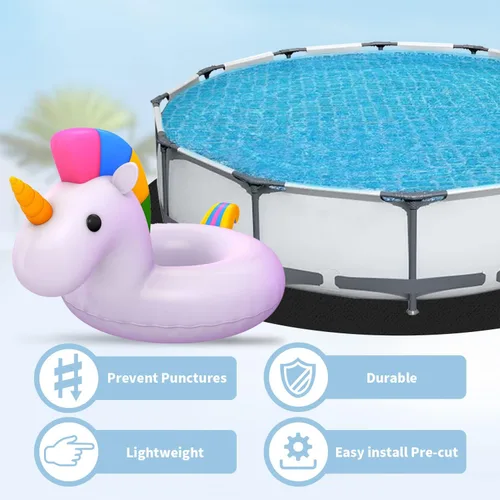 Miniatura 3 de TIEBOLA Almohadilla redonda ecológica para piscina de 12 pies, evita pinchazos y prolonga la vida útil de tu piscina o bañera de hidromasaje