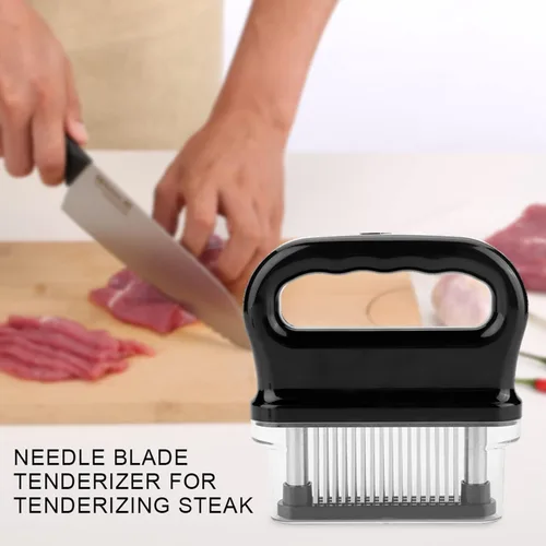 Miniatura 4 de Herramienta ablandadora de carne con 48 hojas de aguja ultra afiladas de acero inoxidable para ablandar carne, carne de res con cepillo de limpieza