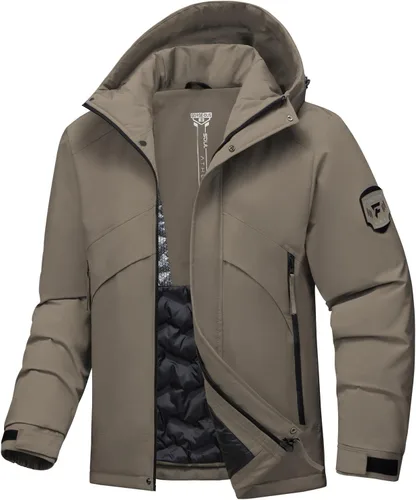 Miniatura 10 de Chaqueta de esquí para hombre, impermeable, cálido, abrigo de invierno resistente al viento, chaqueta de snowboard aislada con capucha para montaña