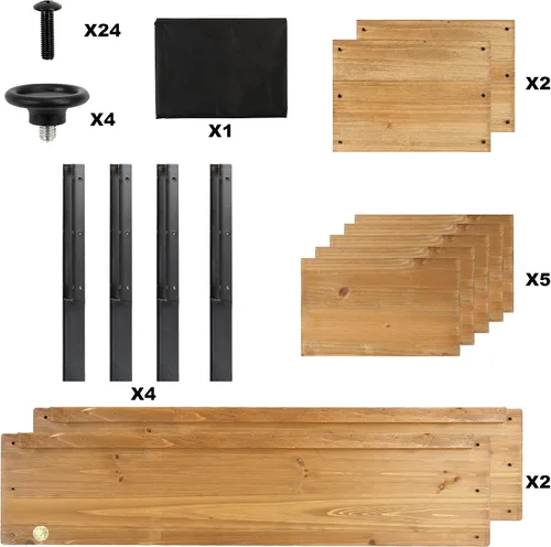 Miniatura 9 de OIPRTGFJ Maceta rectangular de madera para jardín, cama de jardín elevada para exteriores, macetas para plantas al aire libre, 37 x 13 x 15