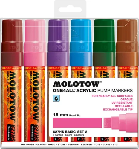 Miniatura 14 de Molotow ONE4ALL - Juego de rotuladores de pintura acrílica 10 colores básicos #1