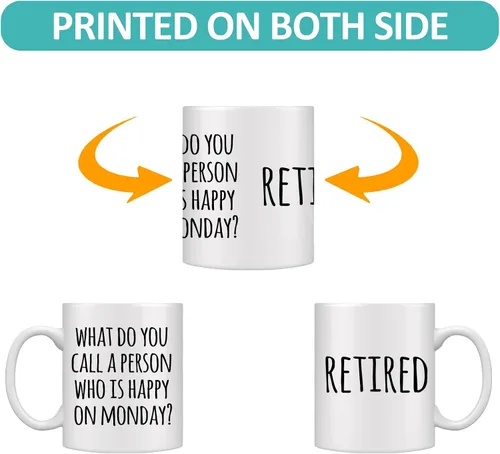 Miniatura 8 de Shqiueos Divertidos regalos de jubilación para mujeres y hombres, taza de feliz jubilado de 11 onzas, el mejor regalo de jubilación para mujeres