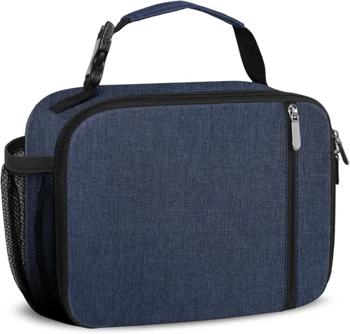Miniatura 16 de esouler Lonchera térmica para niños y niñas, lonchera duradera para niños y niñas, con soporte para botella de agua, color azul claro