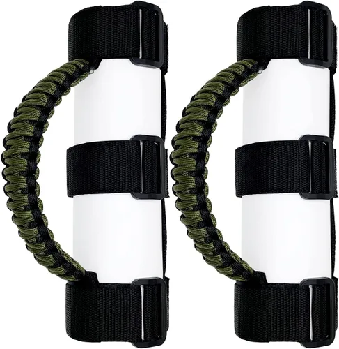 Miniatura 11 de 2 asas de agarre de barra antivuelco para Jeep Wrangler YJ TJ JK JKU JL JLU Sahara Rubicon X Sports Freedom & Unlimited 1987-2022 (Negro)