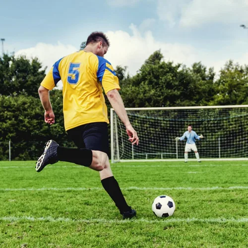 Miniatura 6 de Ultrafun 4 pares de calcetines de fútbol acolchados hasta la rodilla para hombres, jóvenes y niños