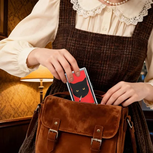 Miniatura 6 de Cartera de metal con diseño Art Deco de estilo vintage versátil para tarjetas y dinero en efectivo, con capacidad para tarjetas de crédito, tarjetas